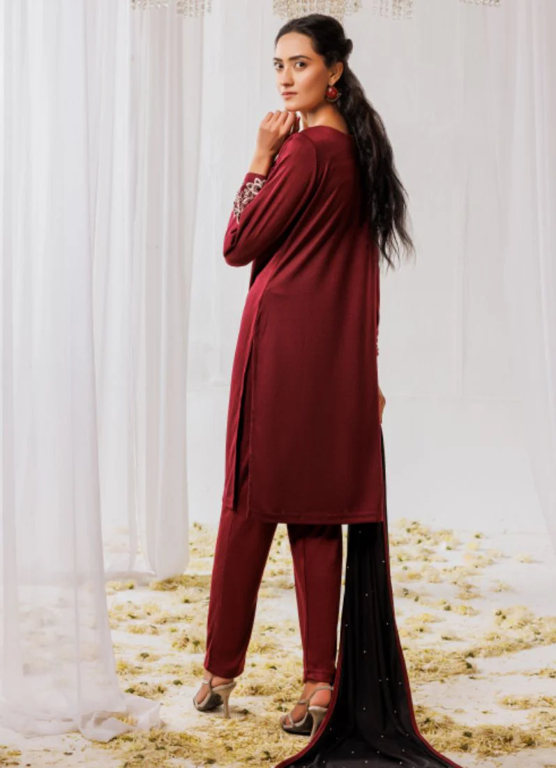 Woollen Knitwear Suits with Dupatta - Image 4