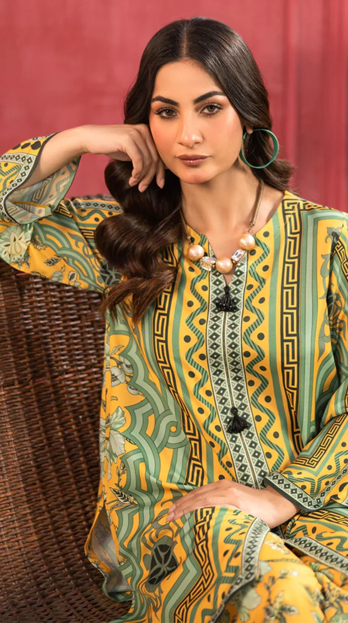 Yellow Lawn Printed Co-ord Set - Image 3