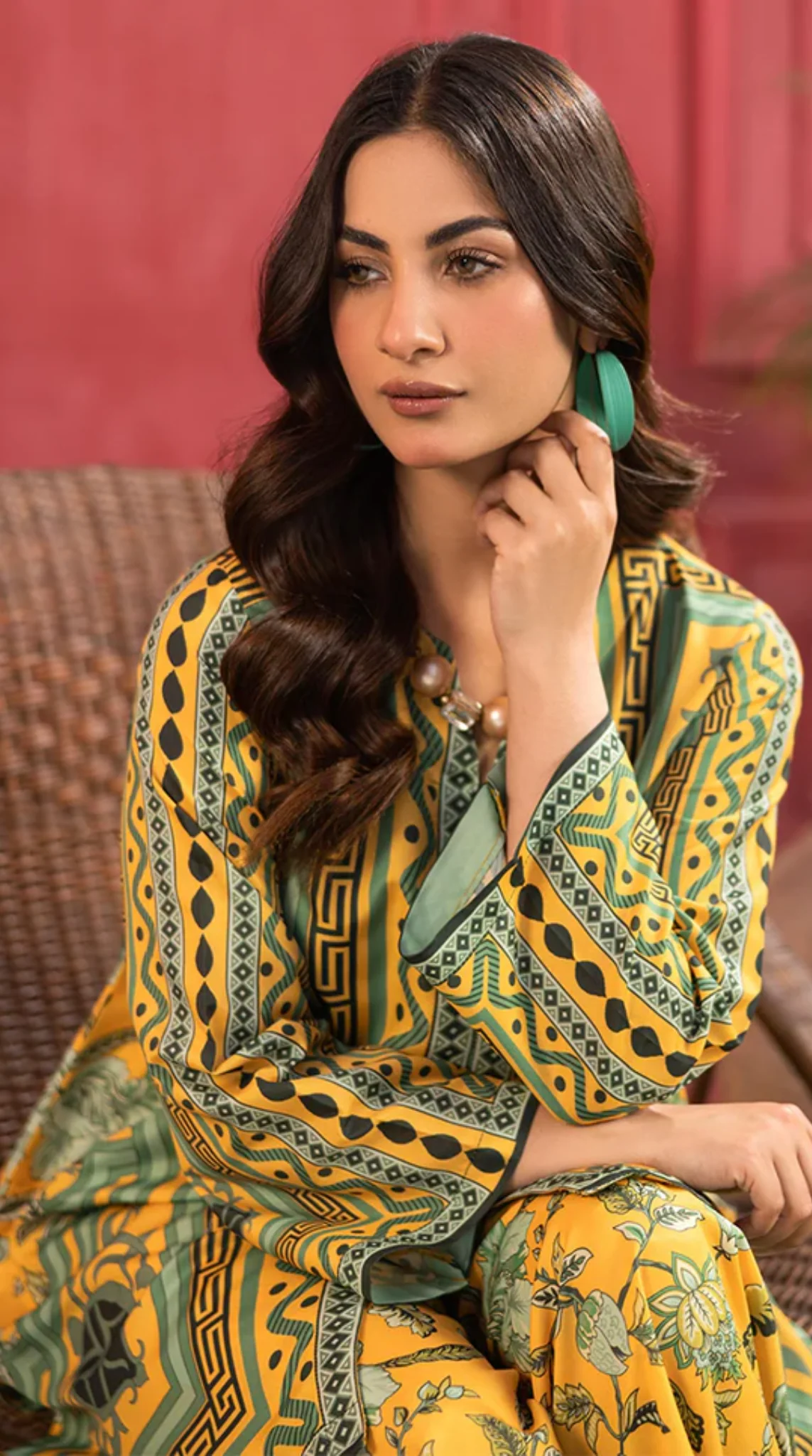 Yellow Lawn Printed Co-ord Set - Image 4