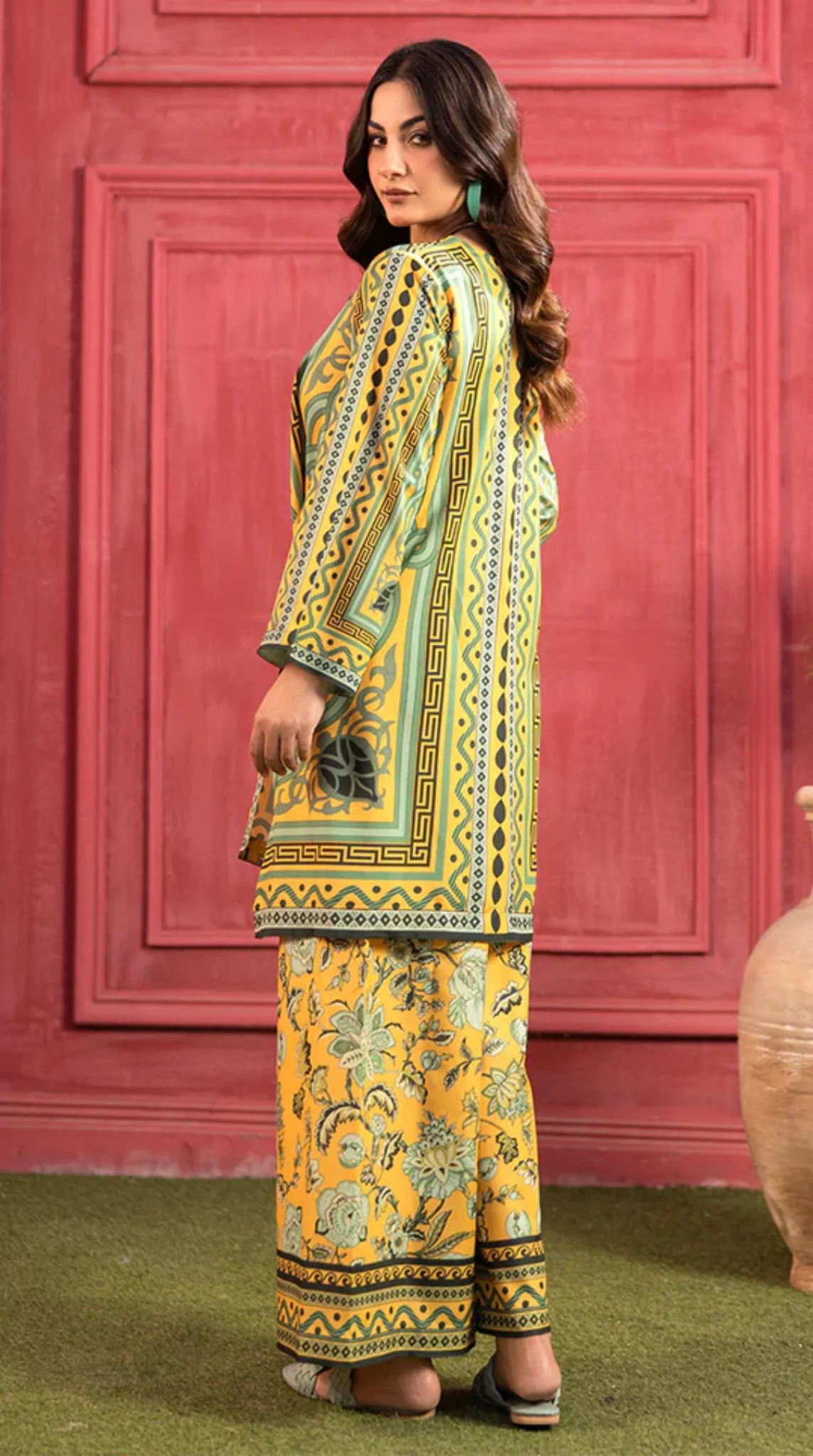 Yellow Lawn Printed Co-ord Set - Image 6