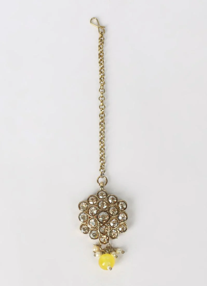 Yellow Pearl Heavy Necklace Set - Image 7
