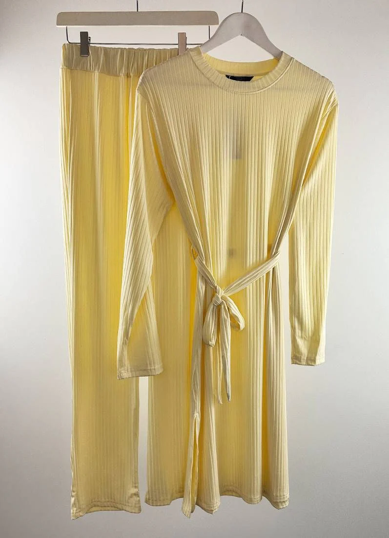 Yellow Top Trouser Belt Co-ord Set - Image 2